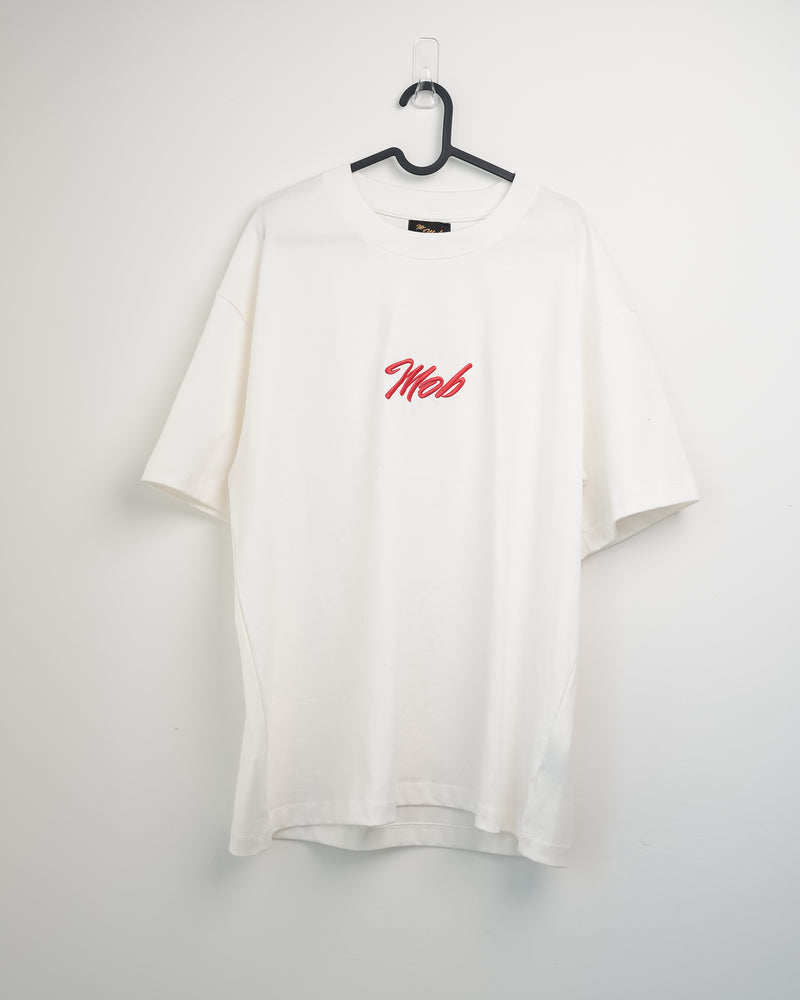 T-shirt blanc et rouge MOB