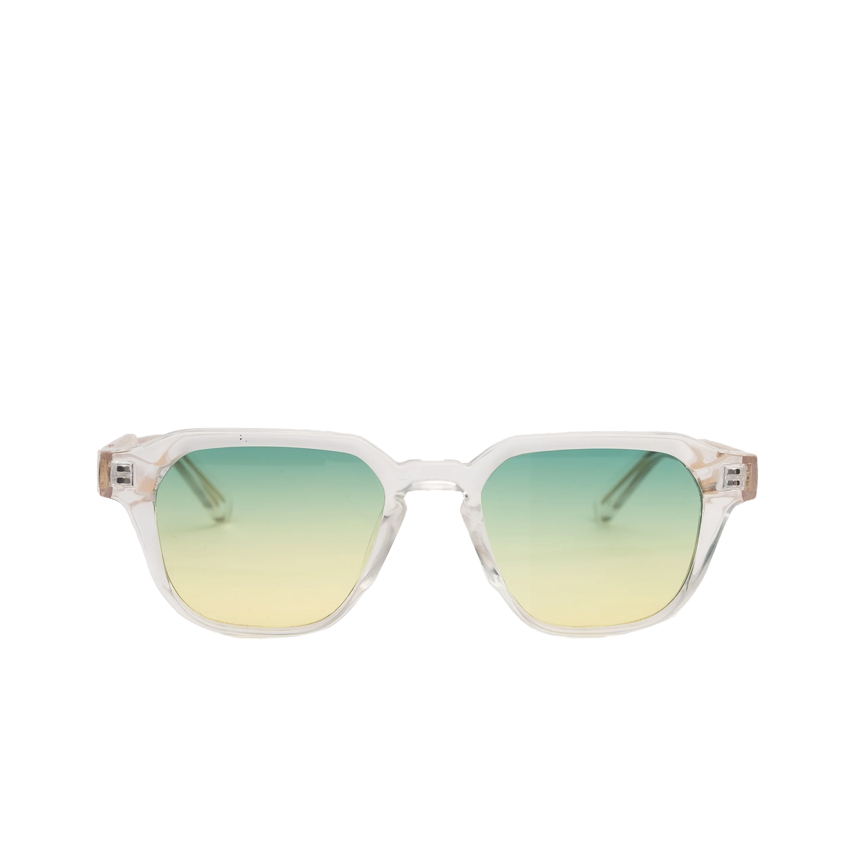 Lunette reflet vert et jaune monture dorée