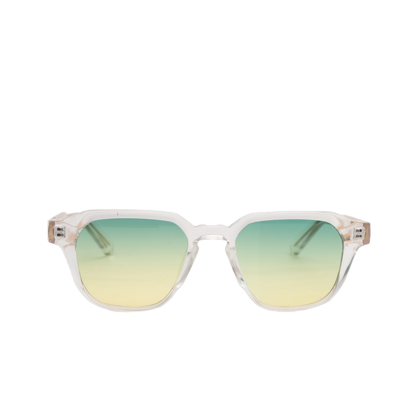 Lunette reflet vert et jaune monture dorée