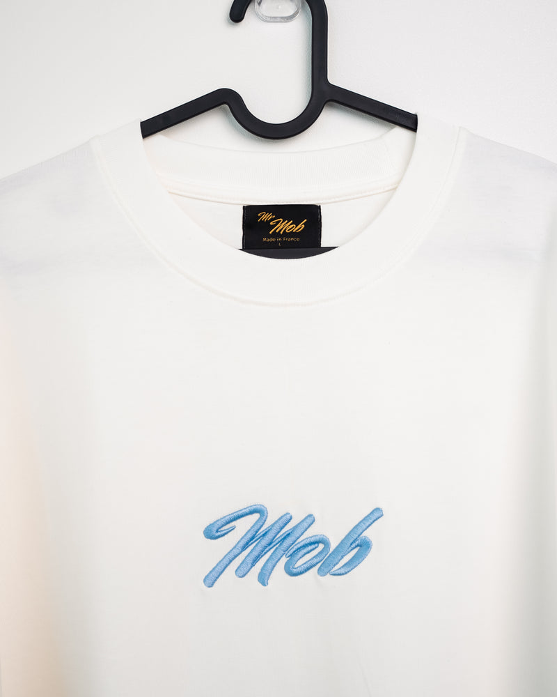 T-shirt blanc et bleu MOB
