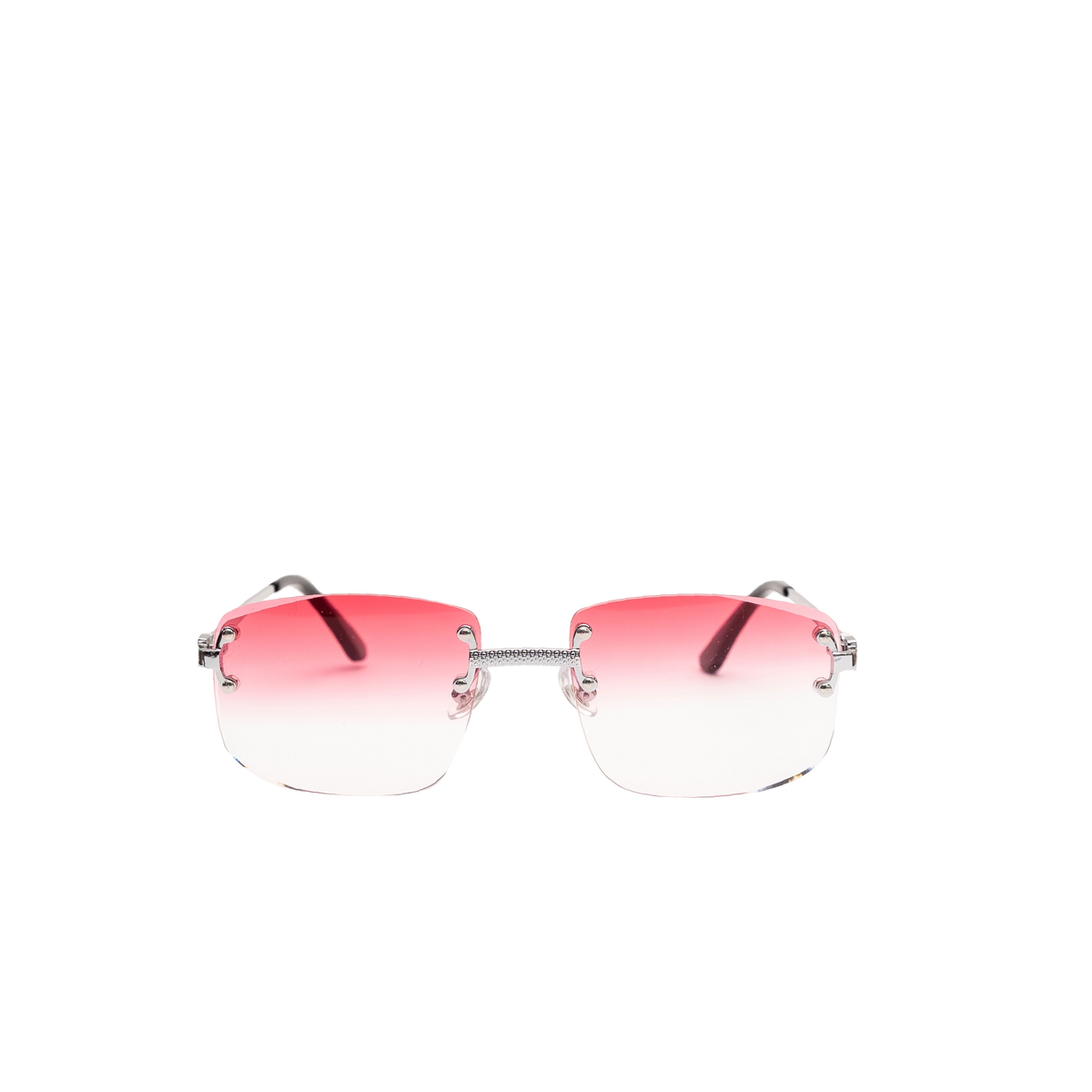 Lunette reflet rose et transparent monture noire