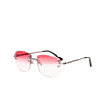 Lunette reflet rose et transparent monture noire