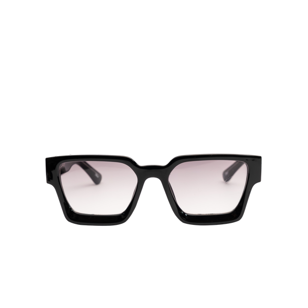 Lunette reflet rose et transparent monture noire